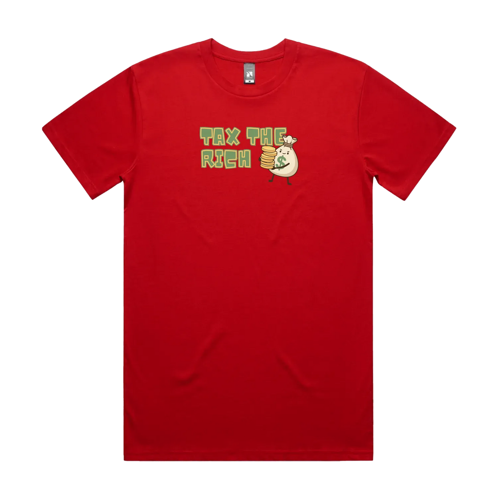 Red front flat lay