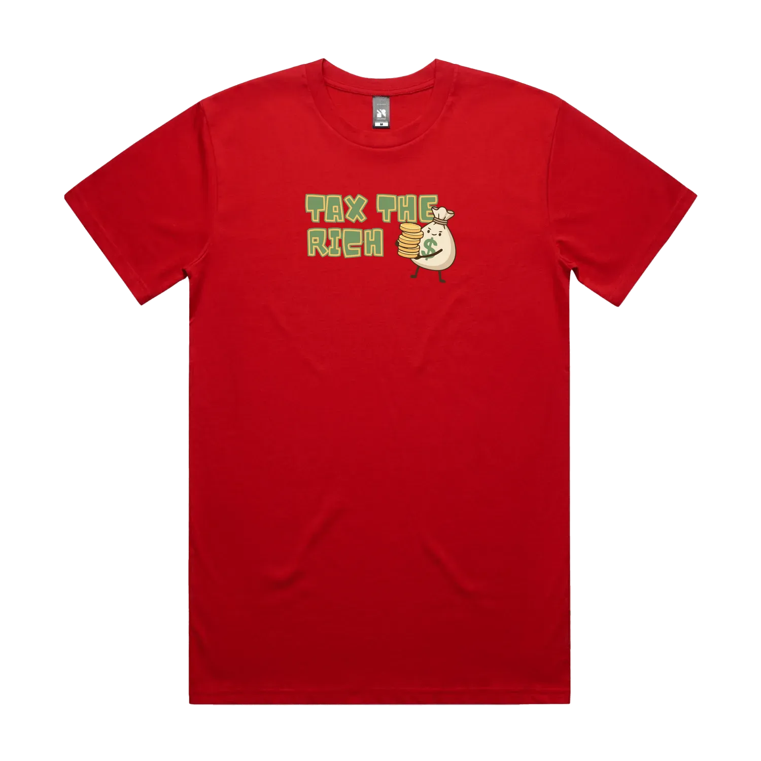 Red front flat lay