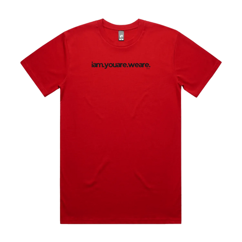 Red front flat lay