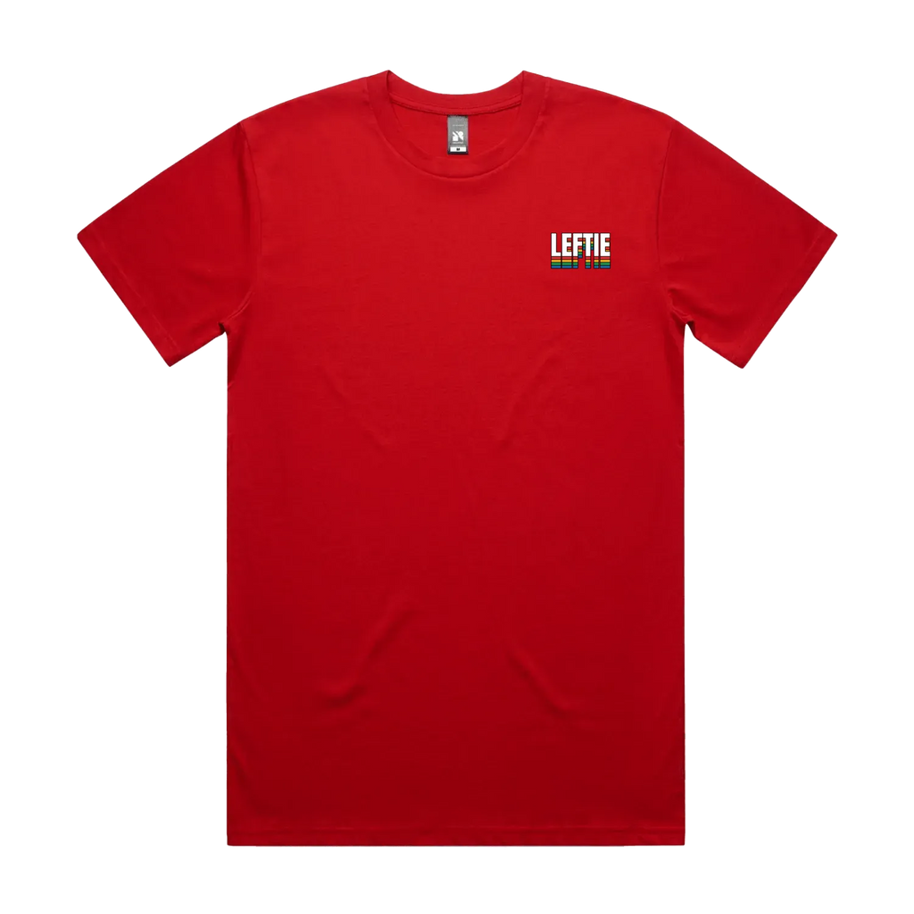Red front flat lay